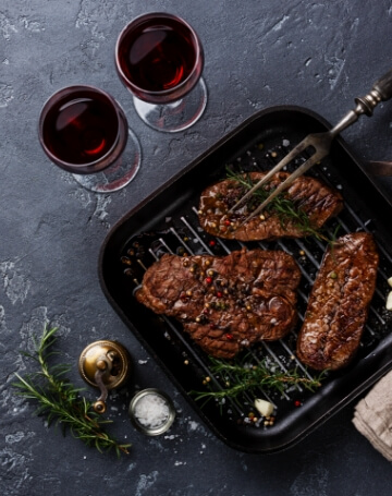 grilled meat with sauces