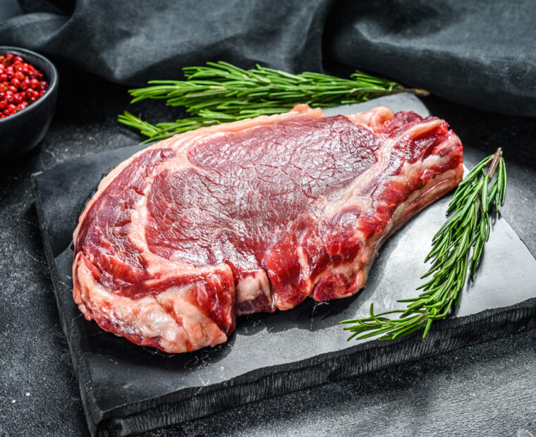 Rib,Eye,Or,Cowboy,Steak.,Raw,Marble,Beef,Black,Angus,