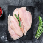 Raw,Sliced,Chicken,Breast,Fillet,Steaks,On,A,Marble,Board.