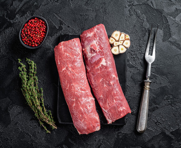 Fresh,Raw,Lamb,Tenderloin,,Mutton,Loin,Fillet,Meat,On,Marble