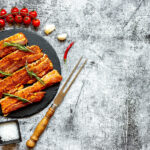 Raw,Pork,Belly,Slices,On,Stone,Background,With,Copy,Space