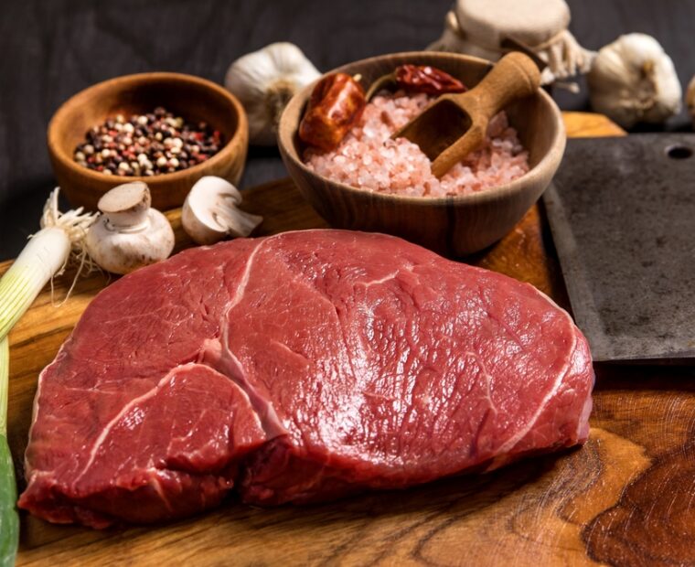 Raw,Rump,Beef,Cut,Or,Top,Sirloin,Meat,Steak,On